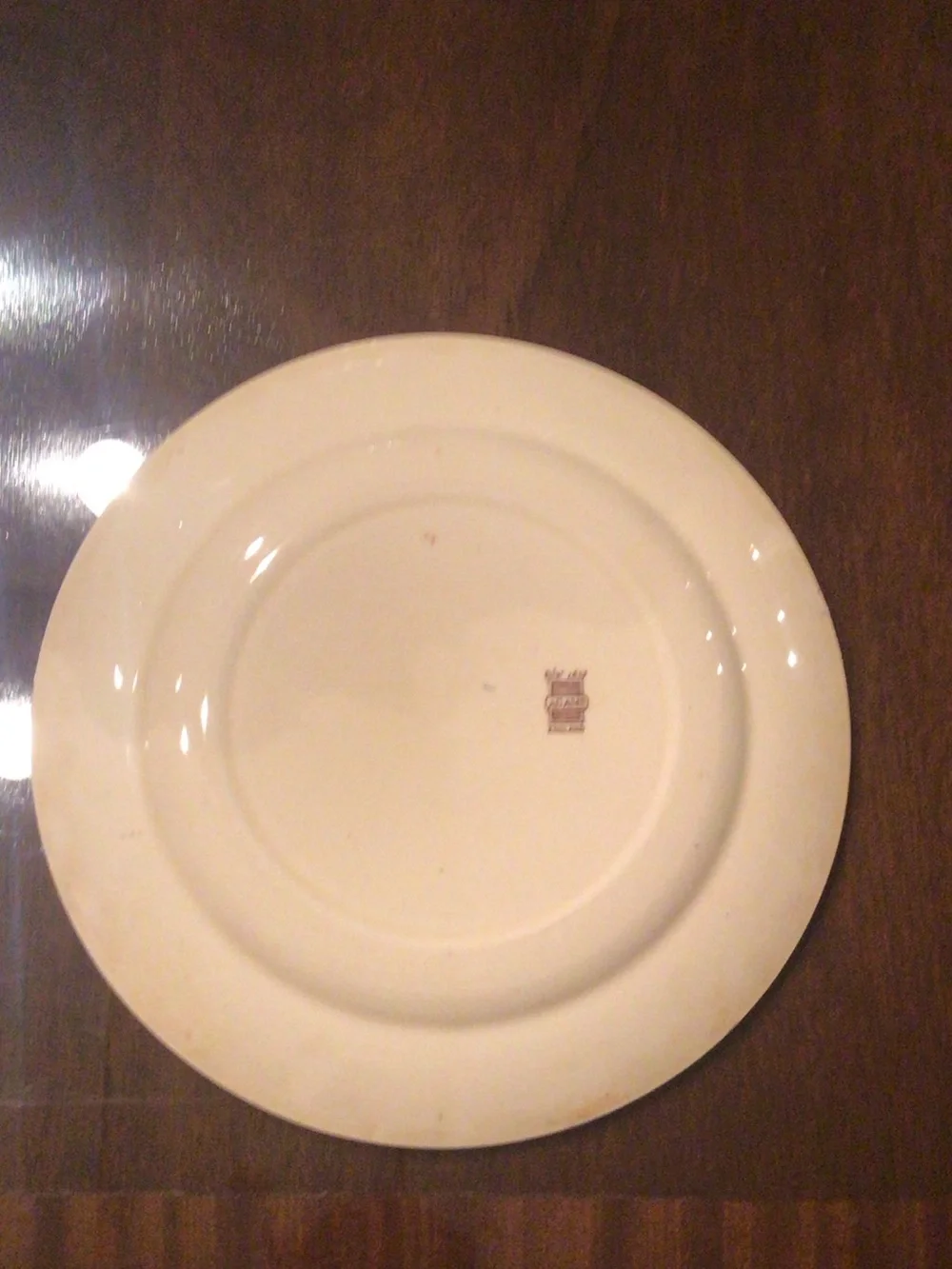 Adams Multicolor Transferware Dinner Plate with Green and Cream Border
